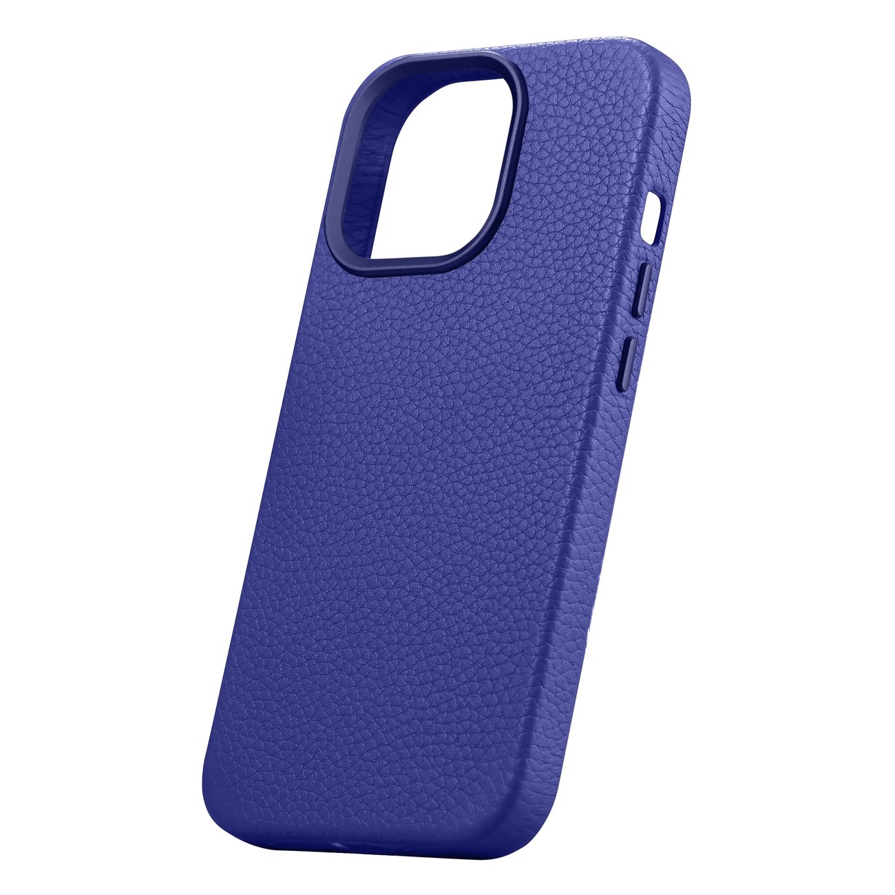 Odinis "iphone 14 Pro Max" Magnetinis Dėklas Su Magsafe Litchi Premium Leather Case Tamsiai Mėlynas