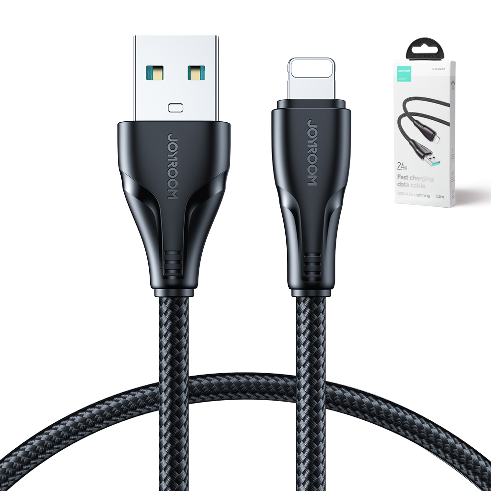 Kabelis "iphone" Usb - "lightning" 2.4a "surpass Series" 1,2 M Juodas