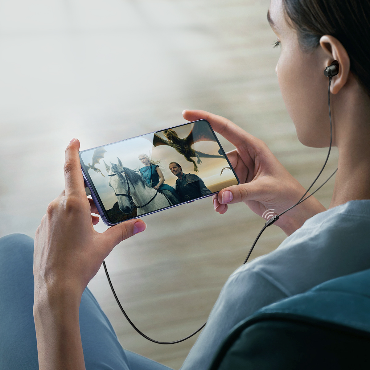 Usb-c Ausinės į Ausis Jr-ec06 Grey
