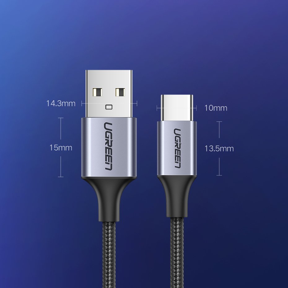 Kabelis Usb - Usb-c Qc 3.0 3a 1m Pilkas