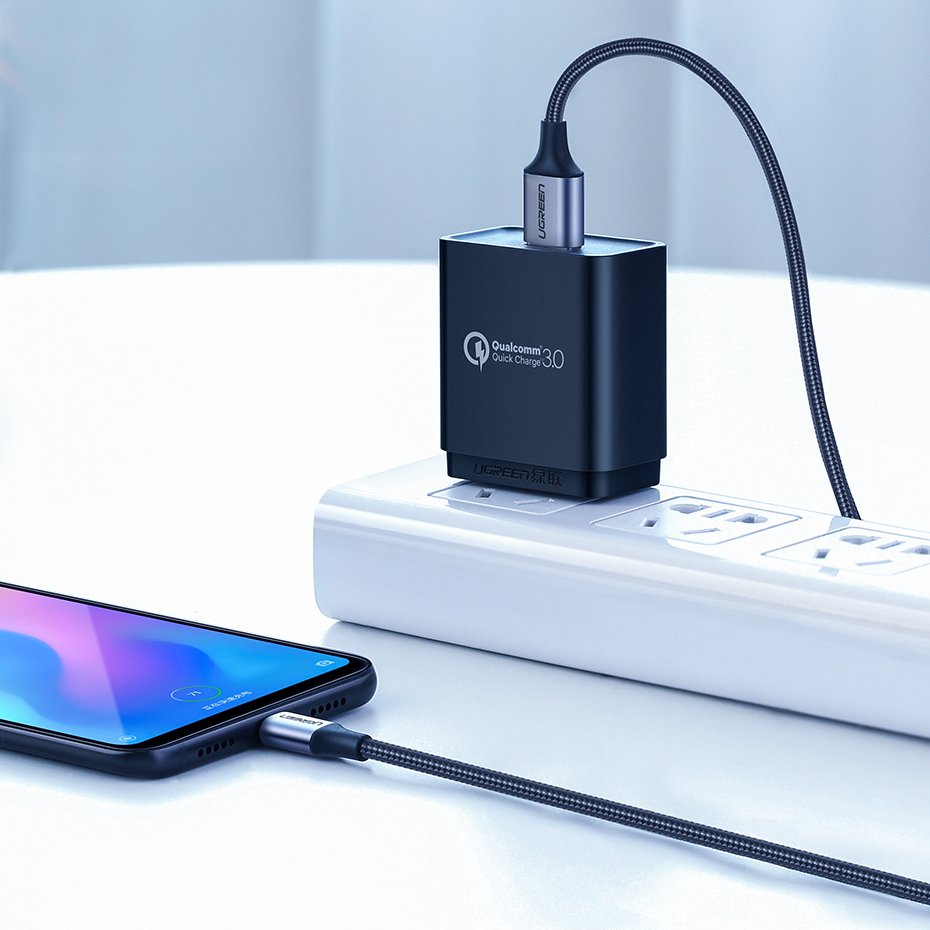 Kabelis Usb - Usb-c Qc 3.0 3a 1m Pilkas