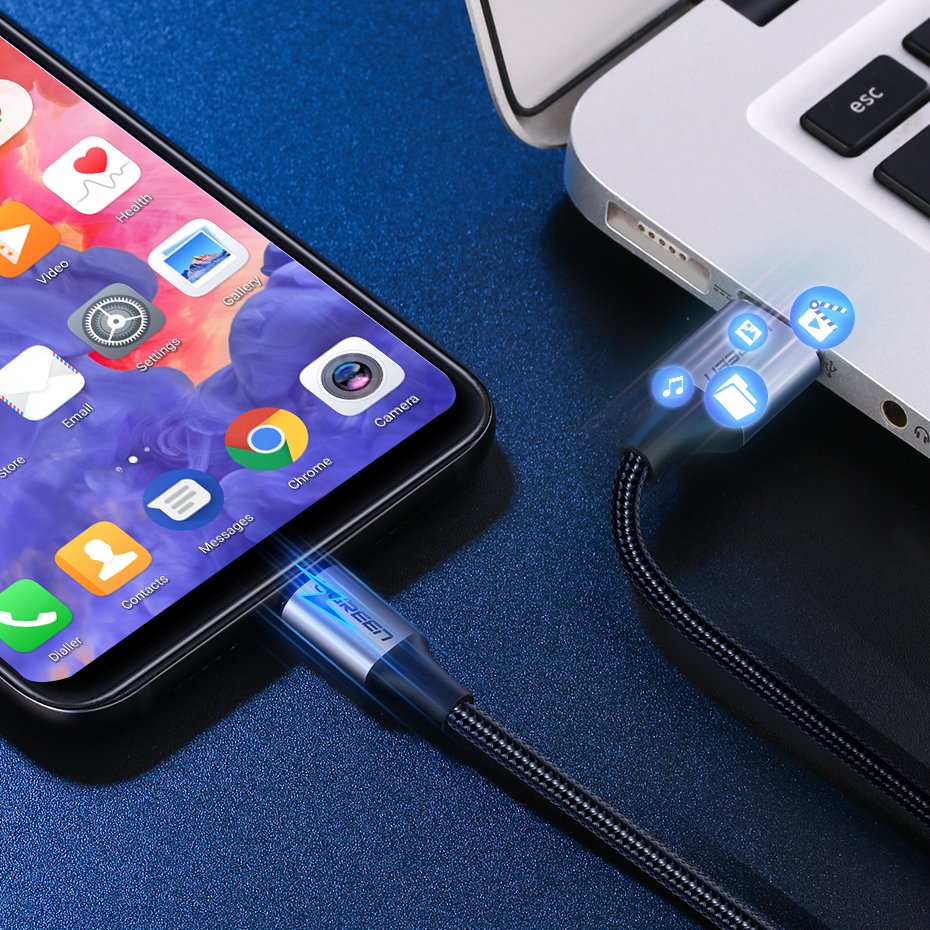 Kabelis Usb - Usb-c Qc 3.0 3a 1m Pilkas