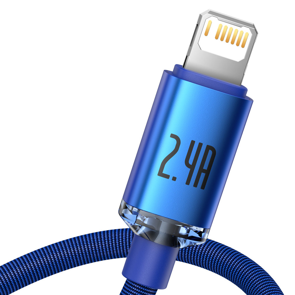 Greito įkrovimo Ir Duomenų Perdavimo "iphone" Kabelis Usb - "lightning" 2.4a 2 M Mėlynas
