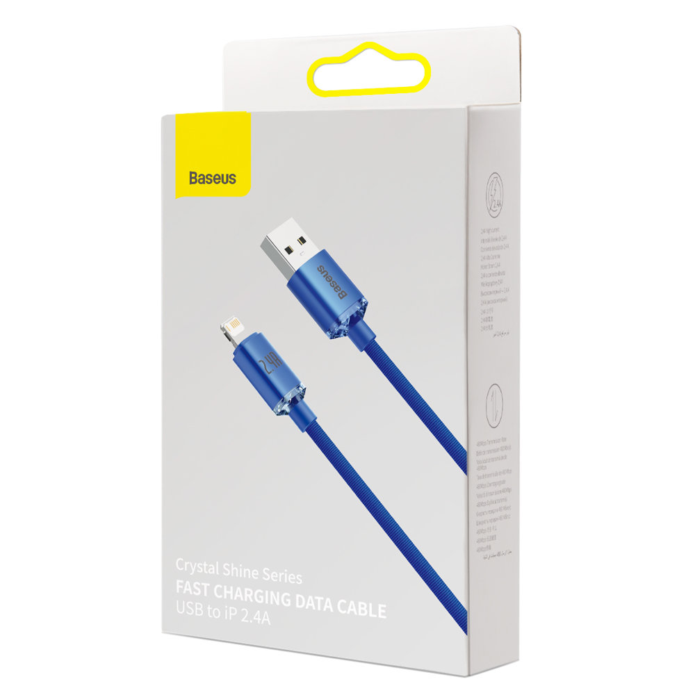 Greito įkrovimo Ir Duomenų Perdavimo "iphone" Kabelis Usb - "lightning" 2.4a 2 M Mėlynas