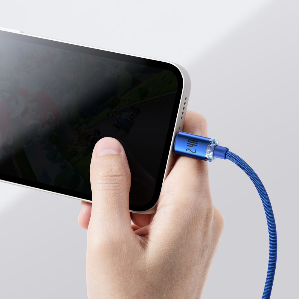 Greito įkrovimo Ir Duomenų Perdavimo "iphone" Kabelis Usb - "lightning" 2.4a 2 M Mėlynas