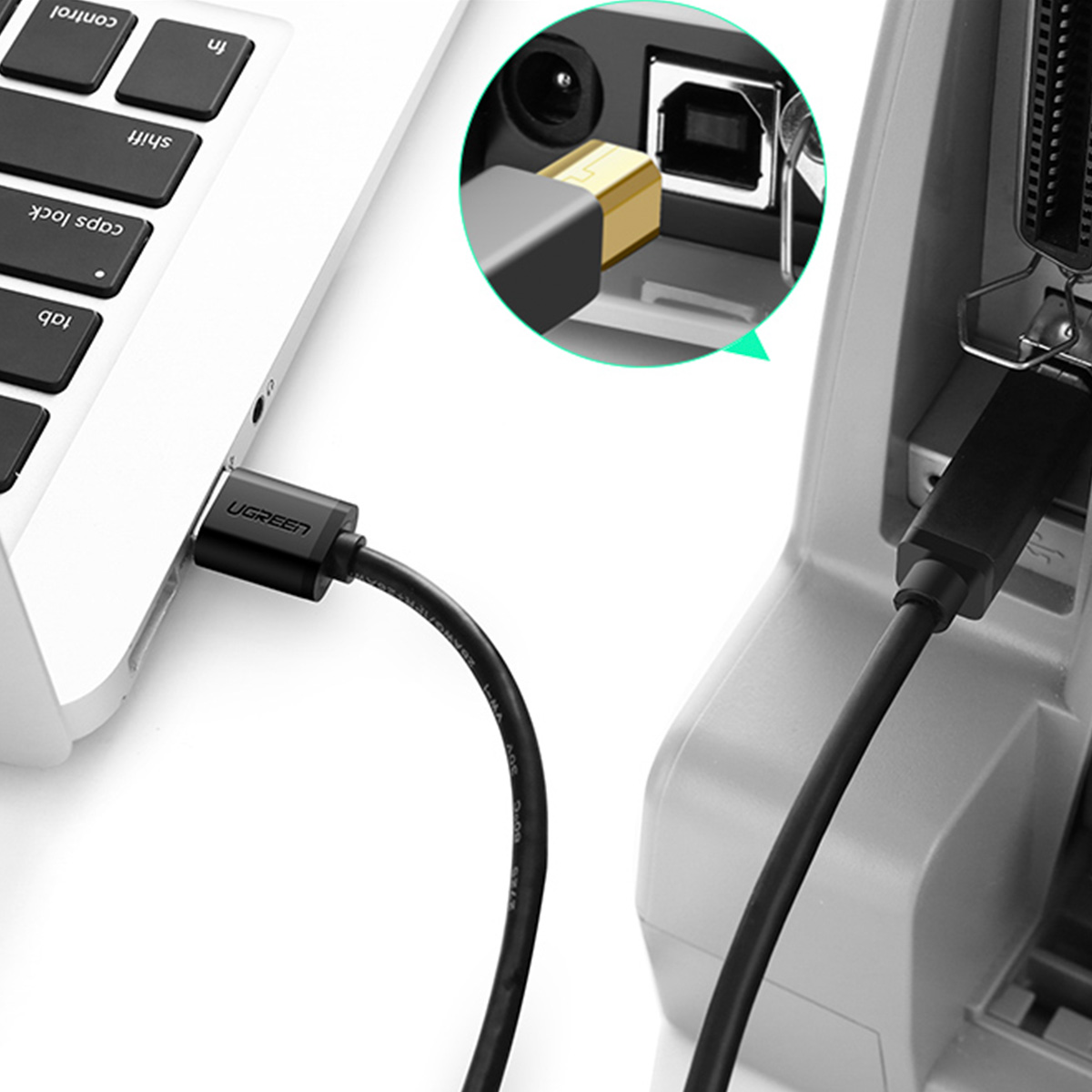 Spausdintuvo Kabelis Usb-a - Usb-b 5gb/s 2 M Juodas
