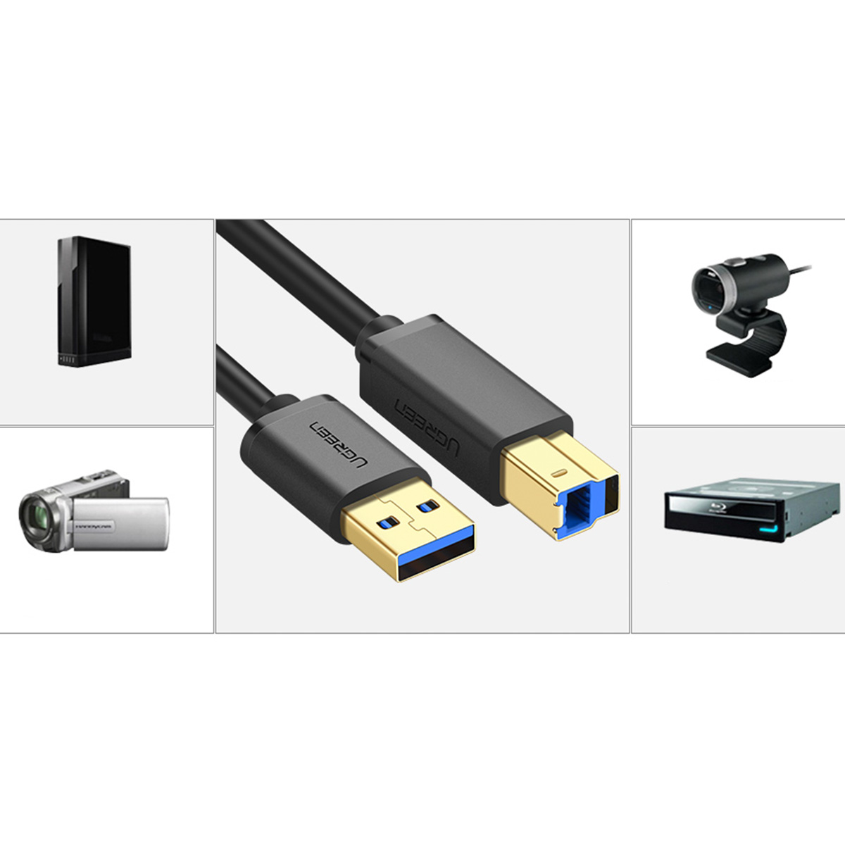 Spausdintuvo Kabelis Usb-a - Usb-b 5gb/s 2 M Juodas