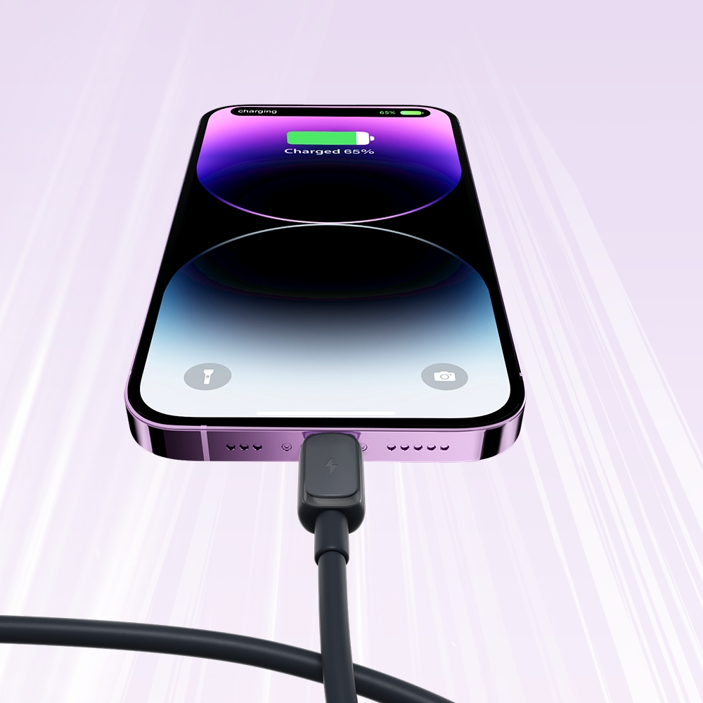 Kabelis "iphone Lightning" - Usb 2.4a 1,2 M Juodas