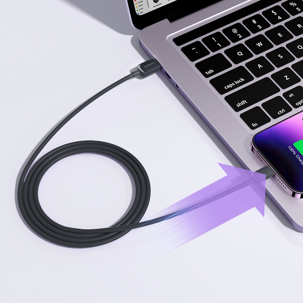 Kabelis "iphone Lightning" - Usb 2.4a 1,2 M Juodas