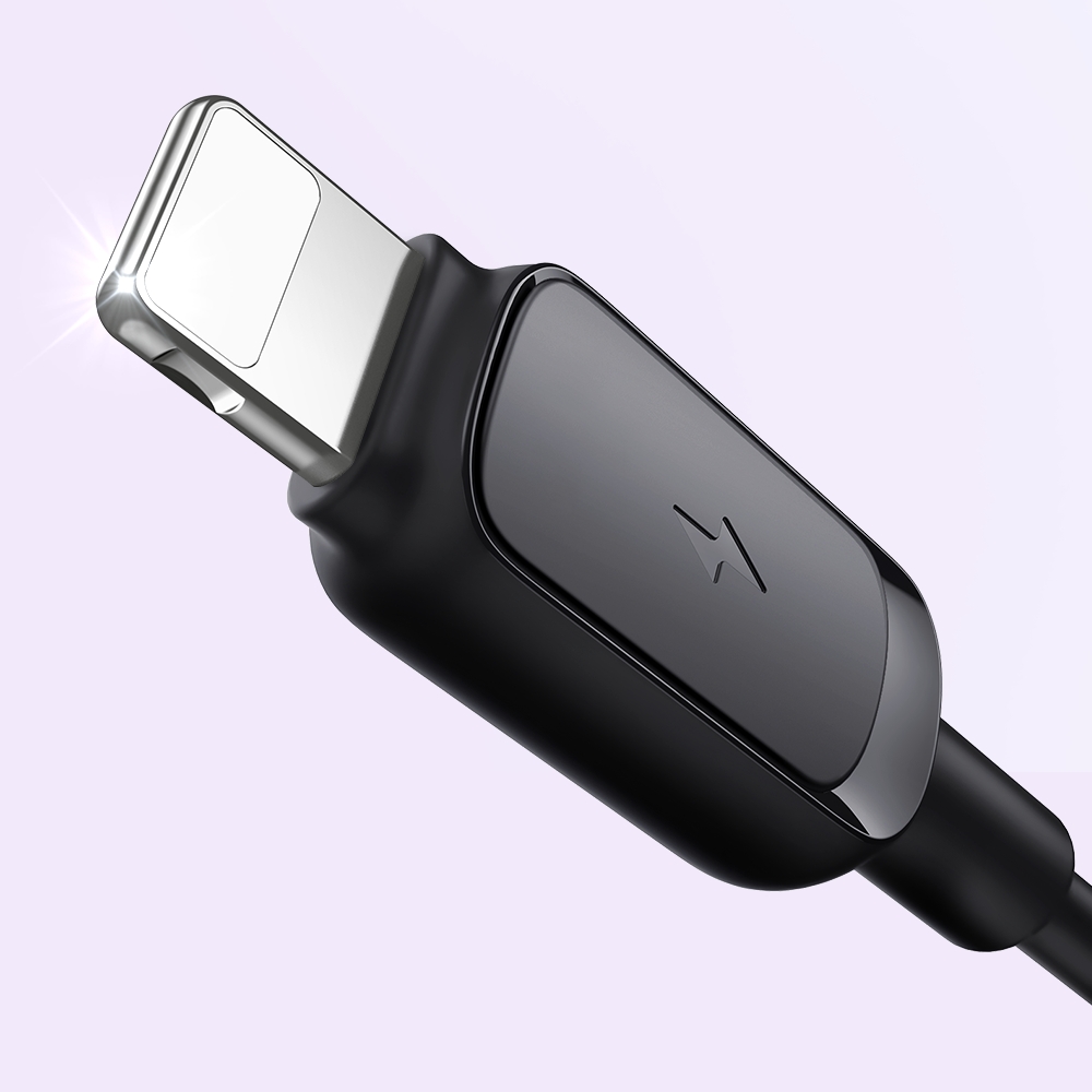 Kabelis "iphone Lightning" - Usb 2.4a 1,2 M Juodas
