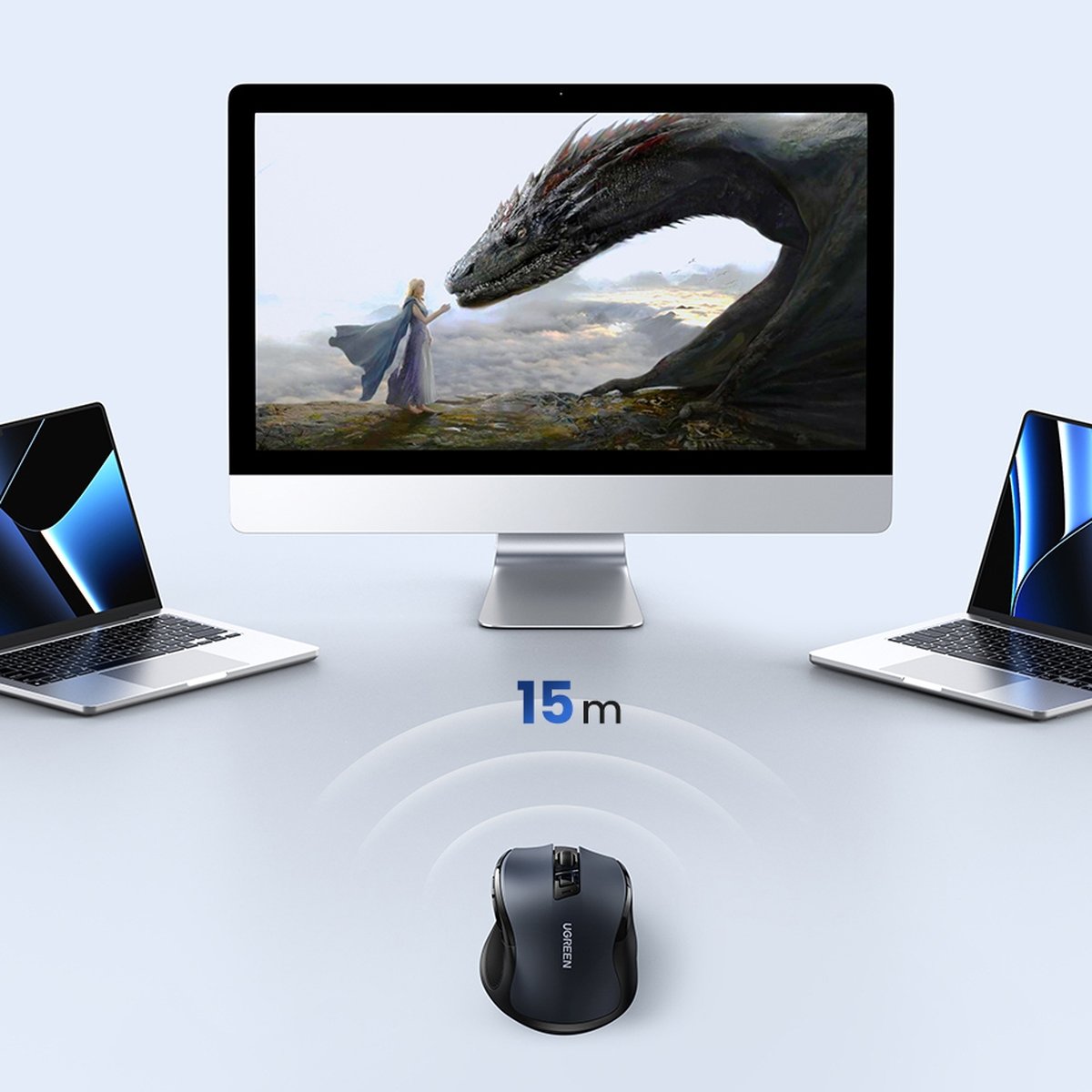 Optinė Belaidė Pelė Usb 2,4 Ghz / "bluetooth 5.0" 4000 Dpi Juoda