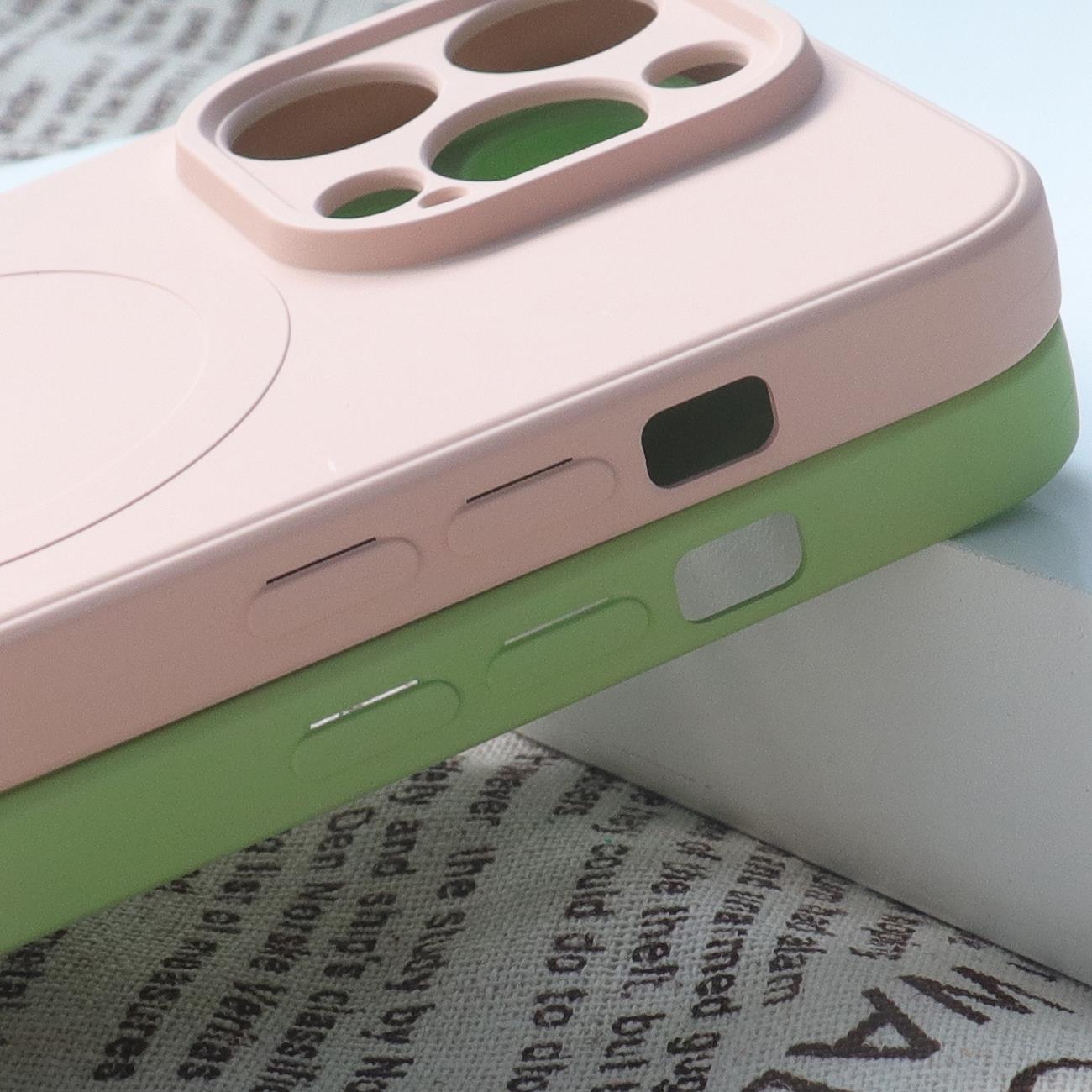 Silikoninis Dėklas Su "magsafe" Iphone 15 Pro Max Silikoninis Dėklas Violetinės Spalvos