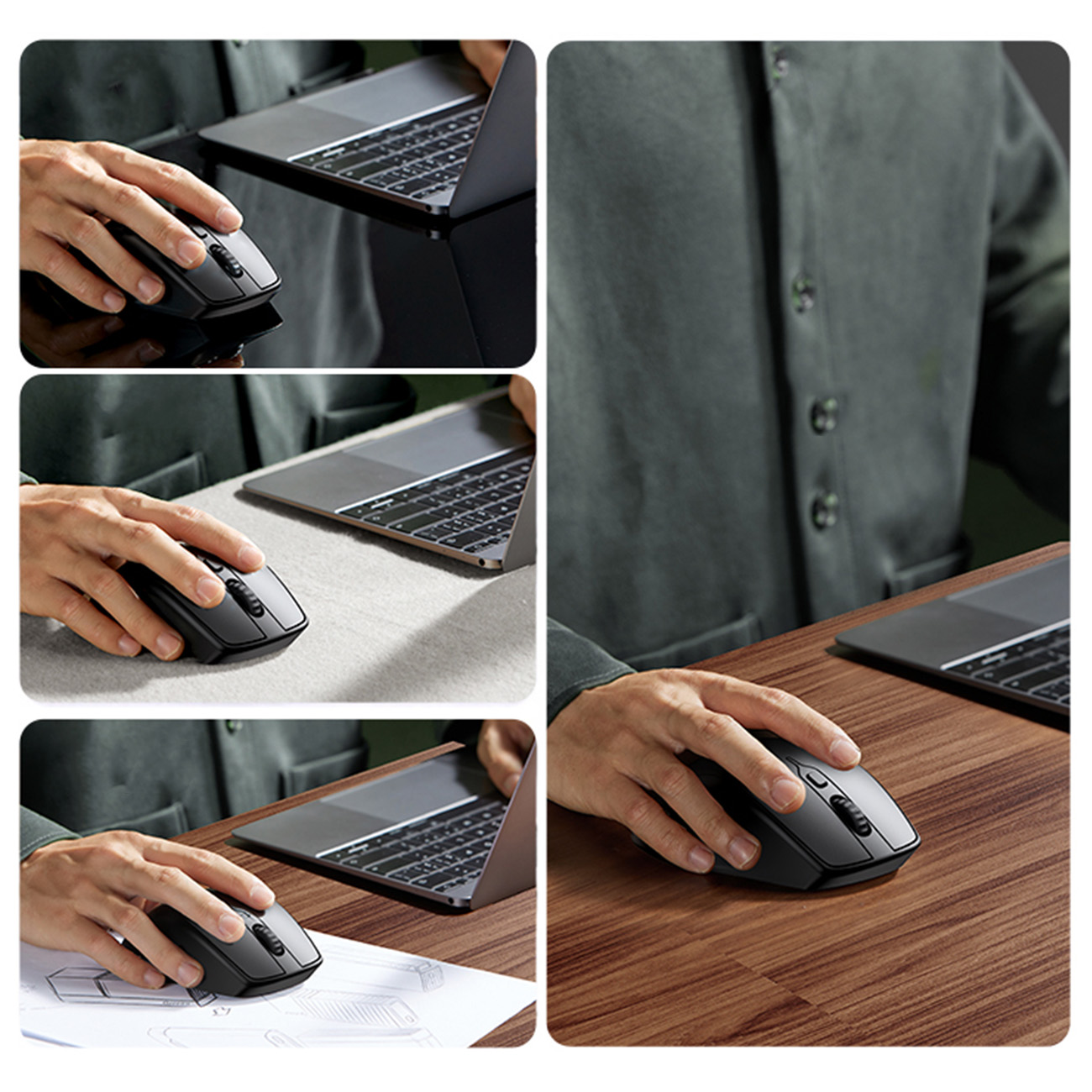 Ergonomiška Belaidė Kompiuterio Pelė Mu101 Bluetooth 2,4 Ghz Mėlyna