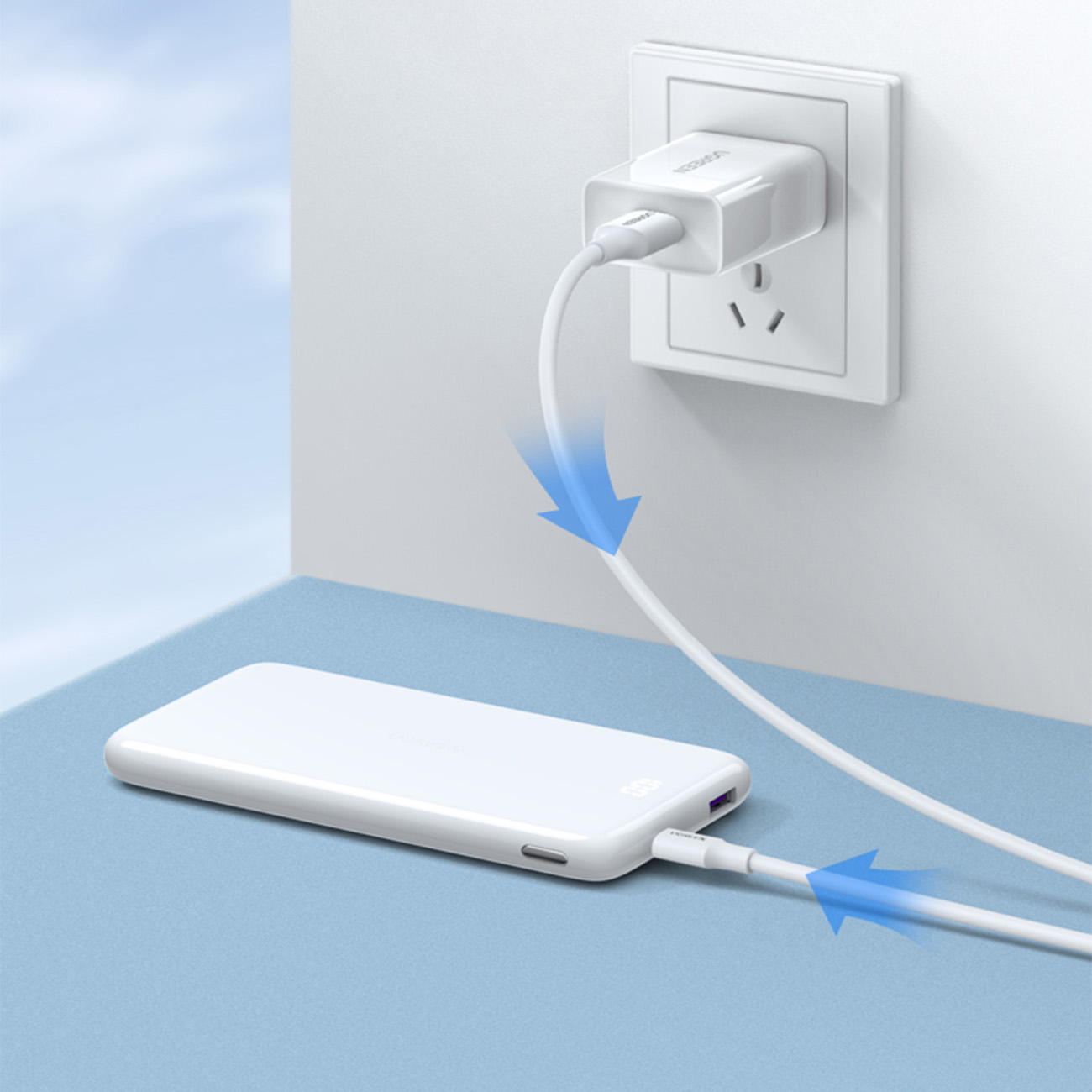 Pvc Kabelis Usb0-a - Microusb 480 Mb/s 1 M, Baltas
