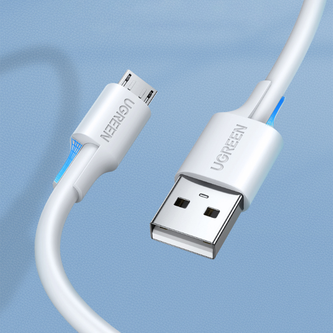 Pvc Kabelis Usb0-a - Microusb 480 Mb/s 2 M Baltas