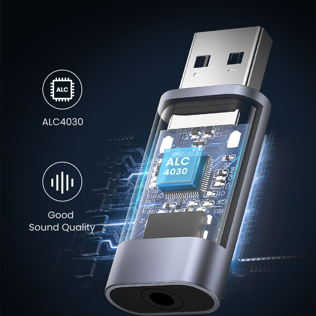Usb-a į Minijack 3,5 Mm Ausinių Garso Adapteris Pilkos Spalvos