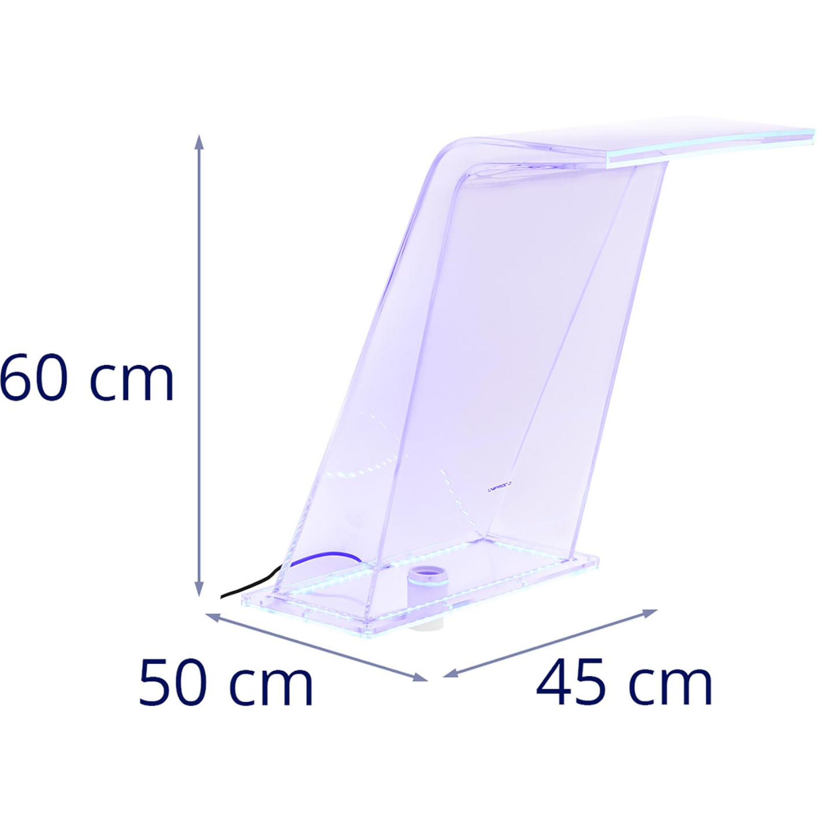 Krioklio Snapelis Su Led Apšvietimu 45 Cm Vandens Nuotėkis 395 Mm