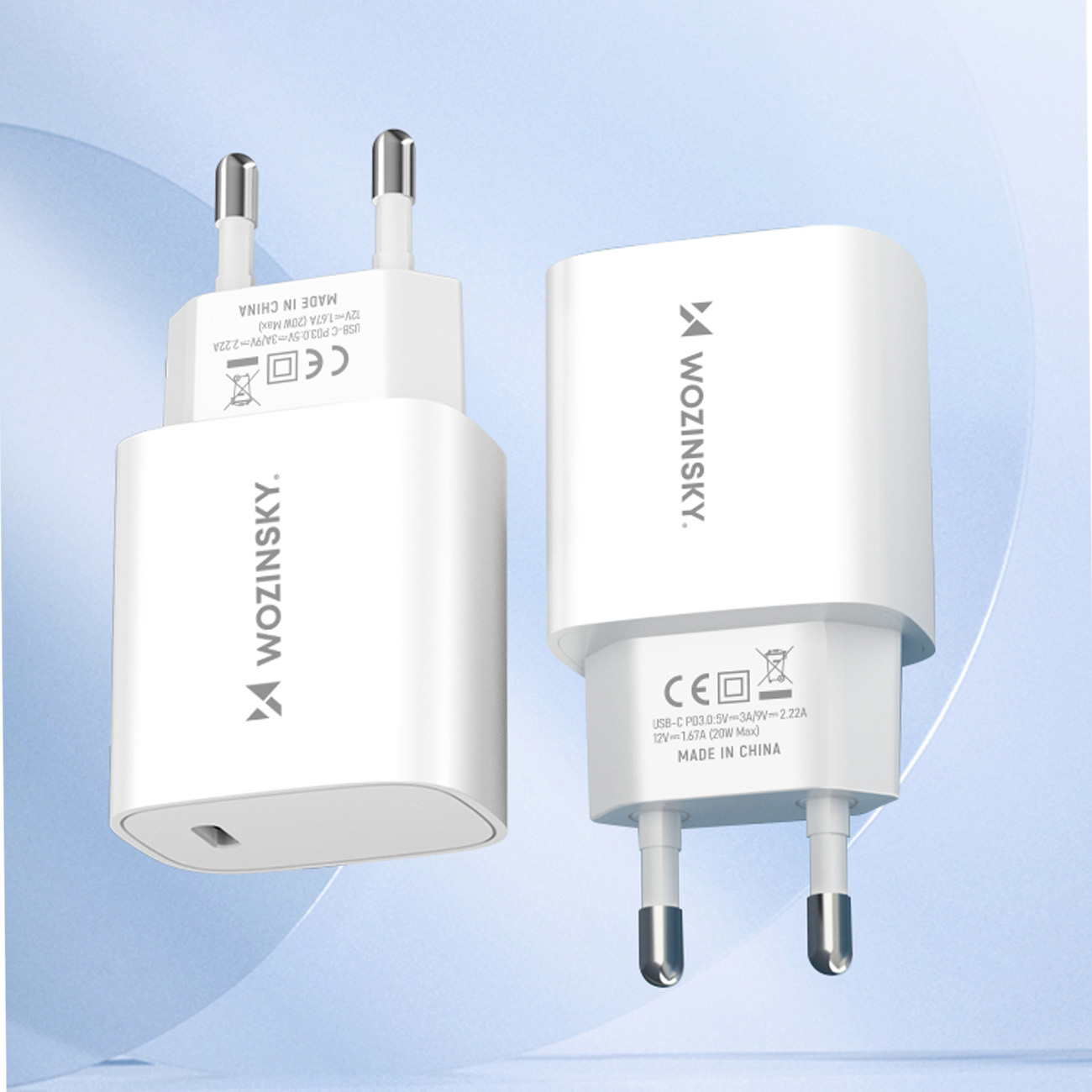 20w Usb-c 100-240v Tinklo įkroviklis, Baltos Spalvos