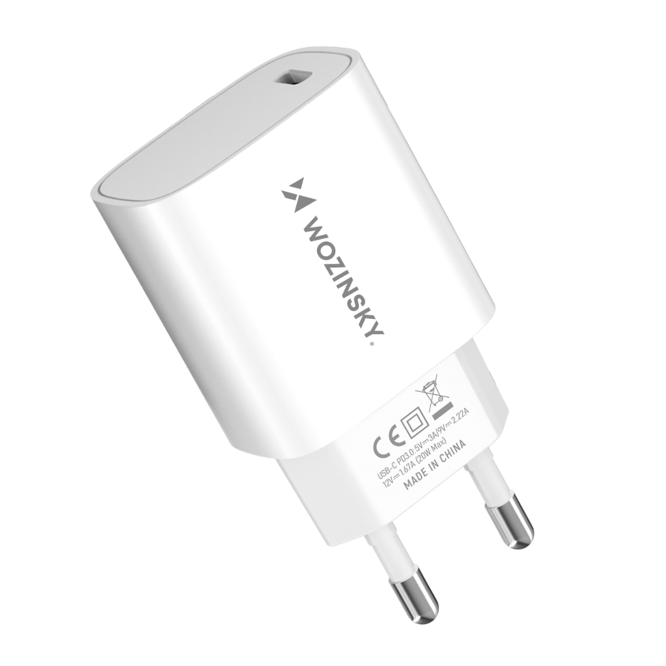 20w Usb-c 100-240v Tinklo įkroviklis, Baltos Spalvos