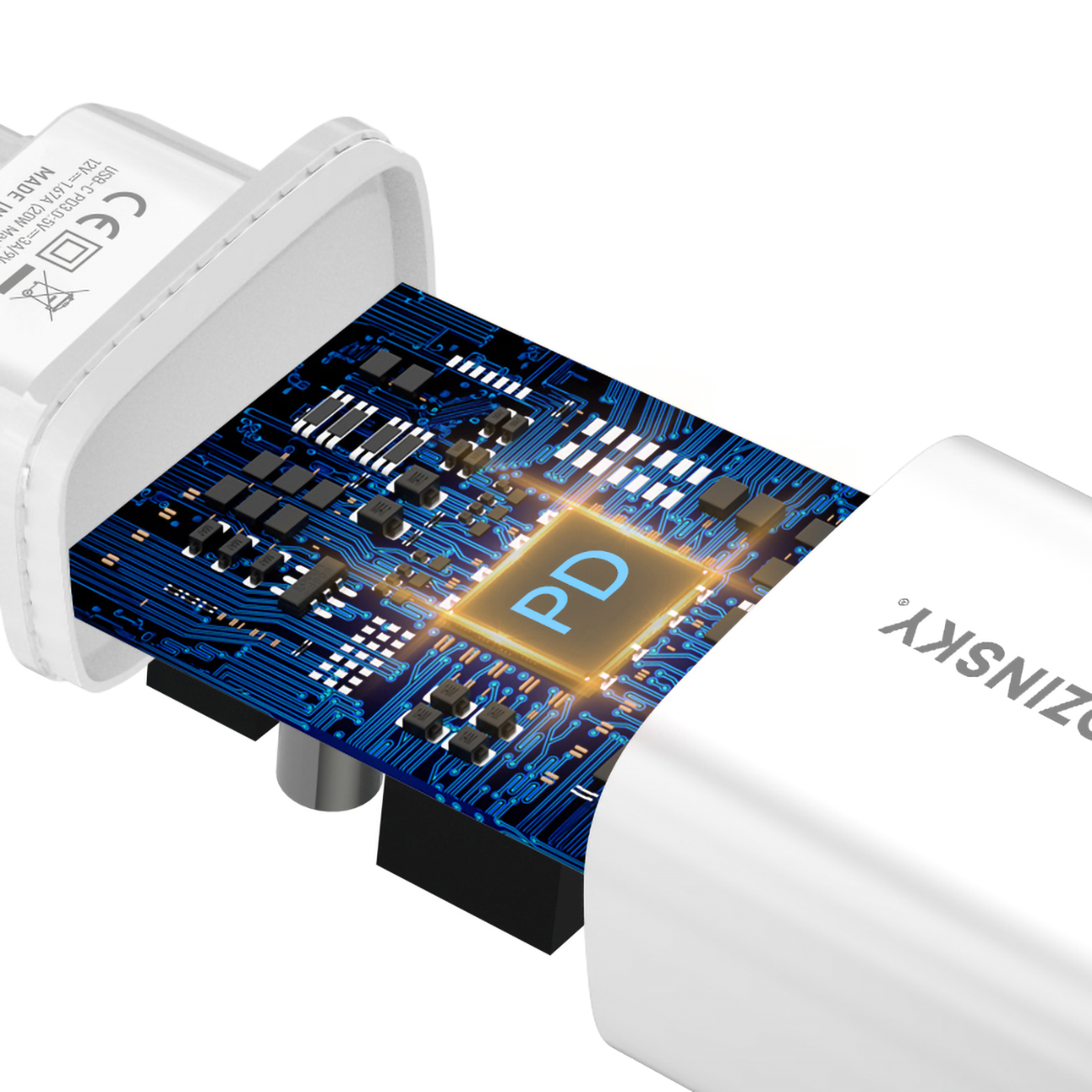 20w Usb-c 100-240v Tinklo įkroviklis, Baltos Spalvos