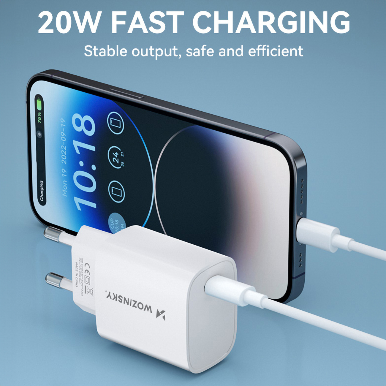 20w Usb-c 100-240v Tinklo įkroviklis, Baltos Spalvos