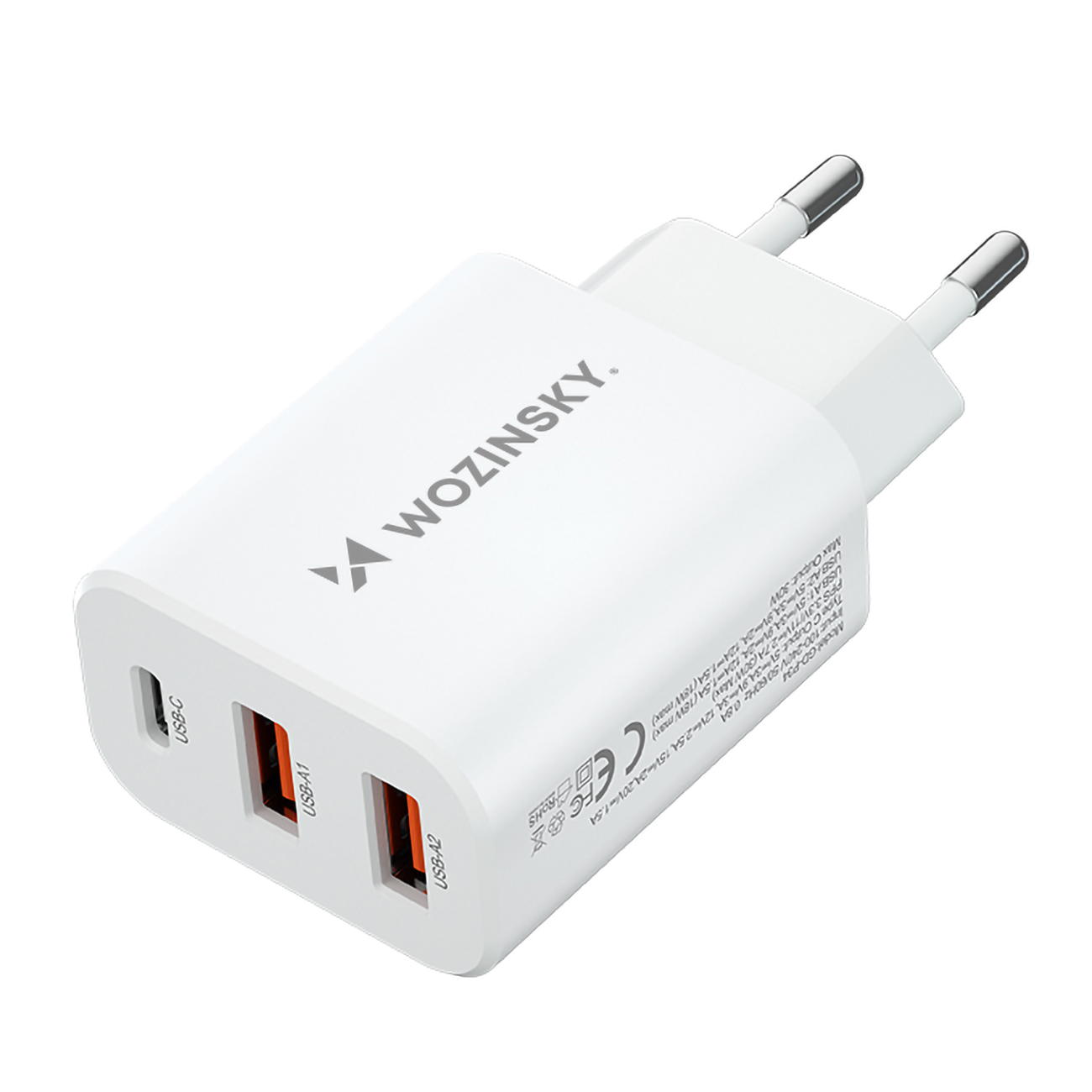 100-240v 30w Usb-c 2x Usb-a Tinklo įkroviklis, Baltos Spalvos