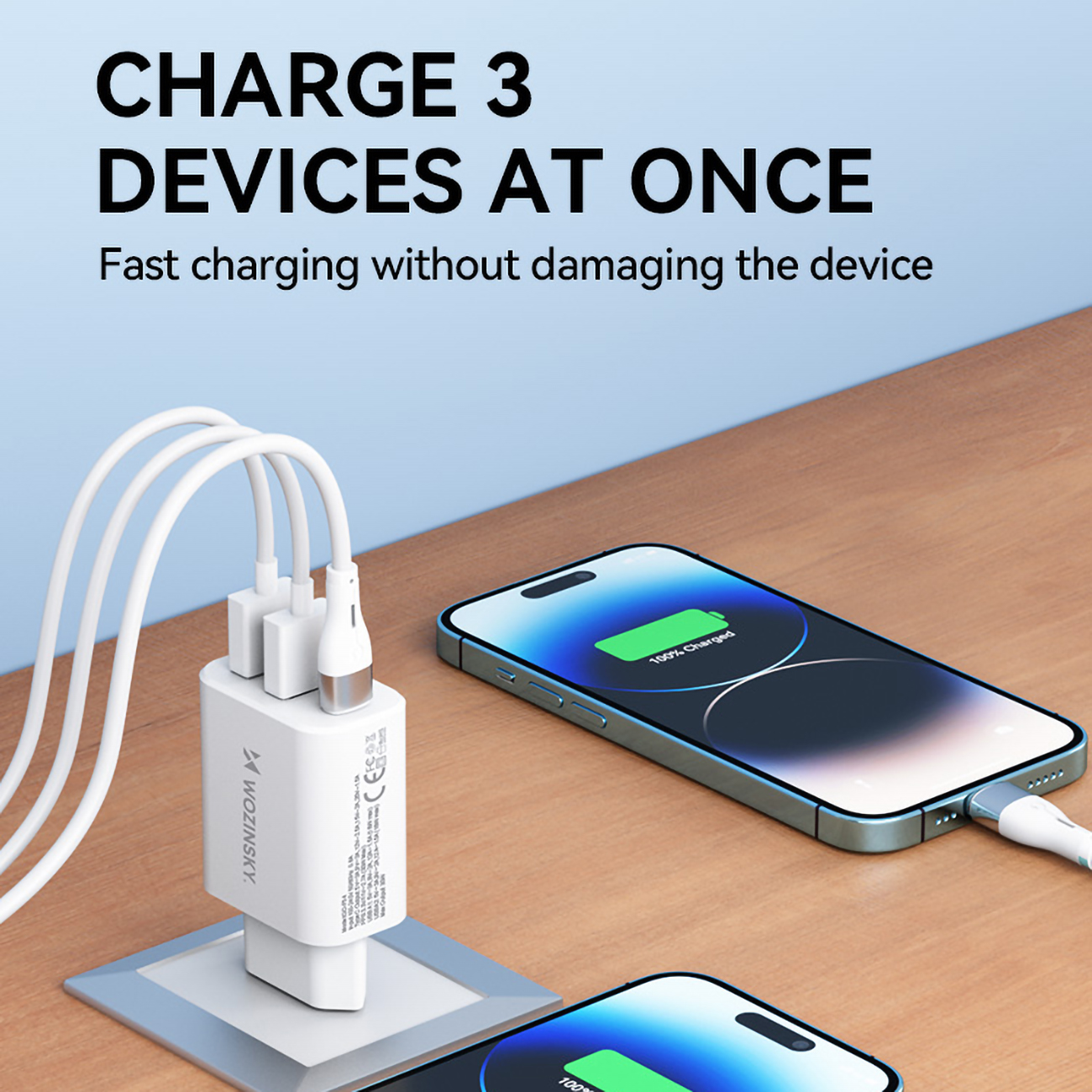 100-240v 30w Usb-c 2x Usb-a Tinklo įkroviklis, Baltos Spalvos