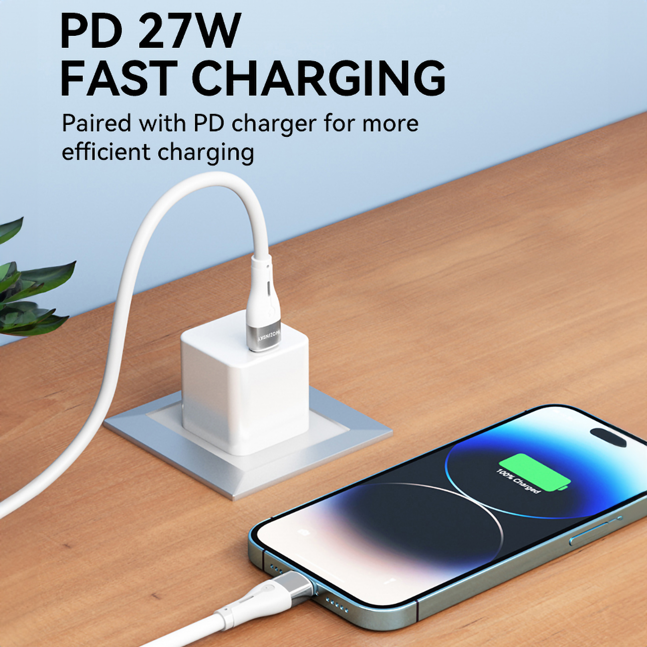 Kabelis Iphone Usb-c - Lightning Pd 27w 1m Baltas