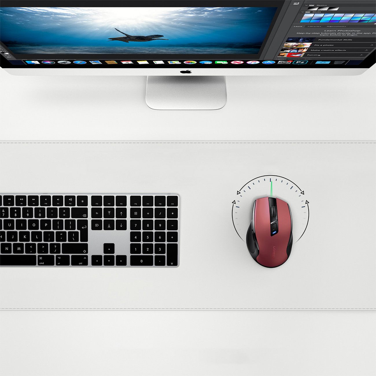 Precizinė Belaidė Usb 2,4 Ghz "bluetooth 5.0" Optinė Pelė 4000 Dpi Raudona