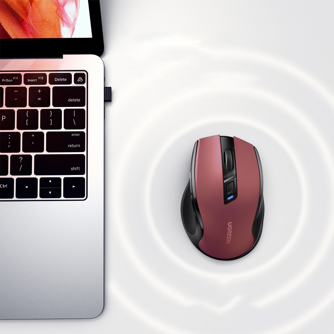 Precizinė Belaidė Usb 2,4 Ghz "bluetooth 5.0" Optinė Pelė 4000 Dpi Raudona