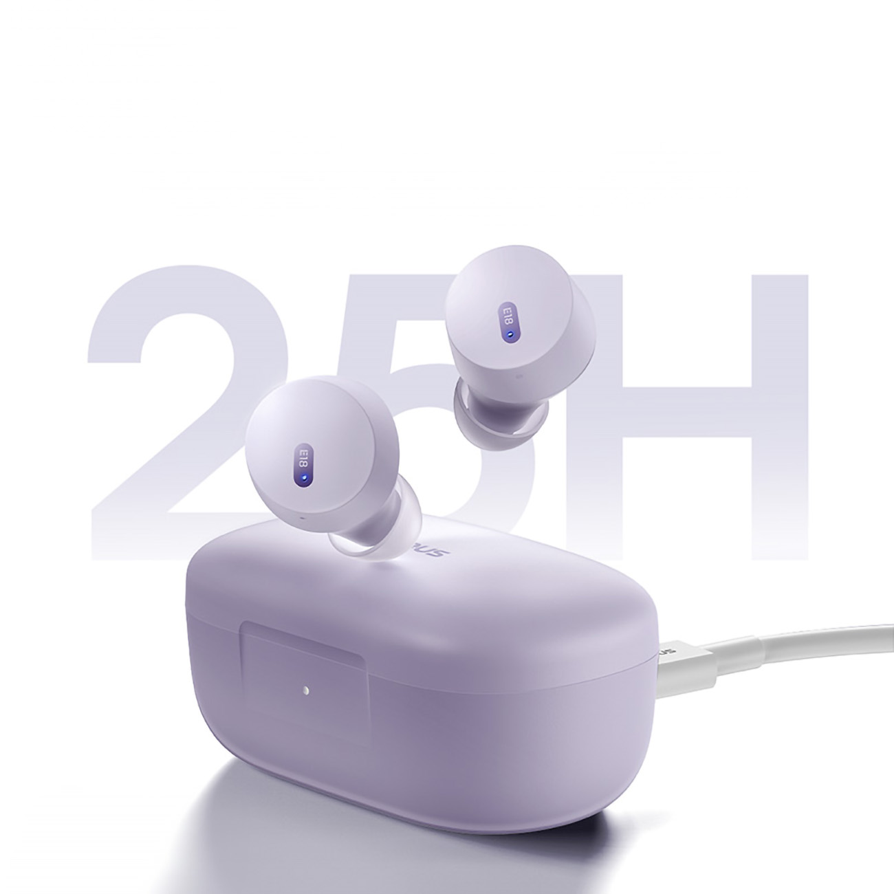 Belaidės Ausinės Bowie E18 Tws Enc Ipx4 Usb-c Violetinės Spalvos