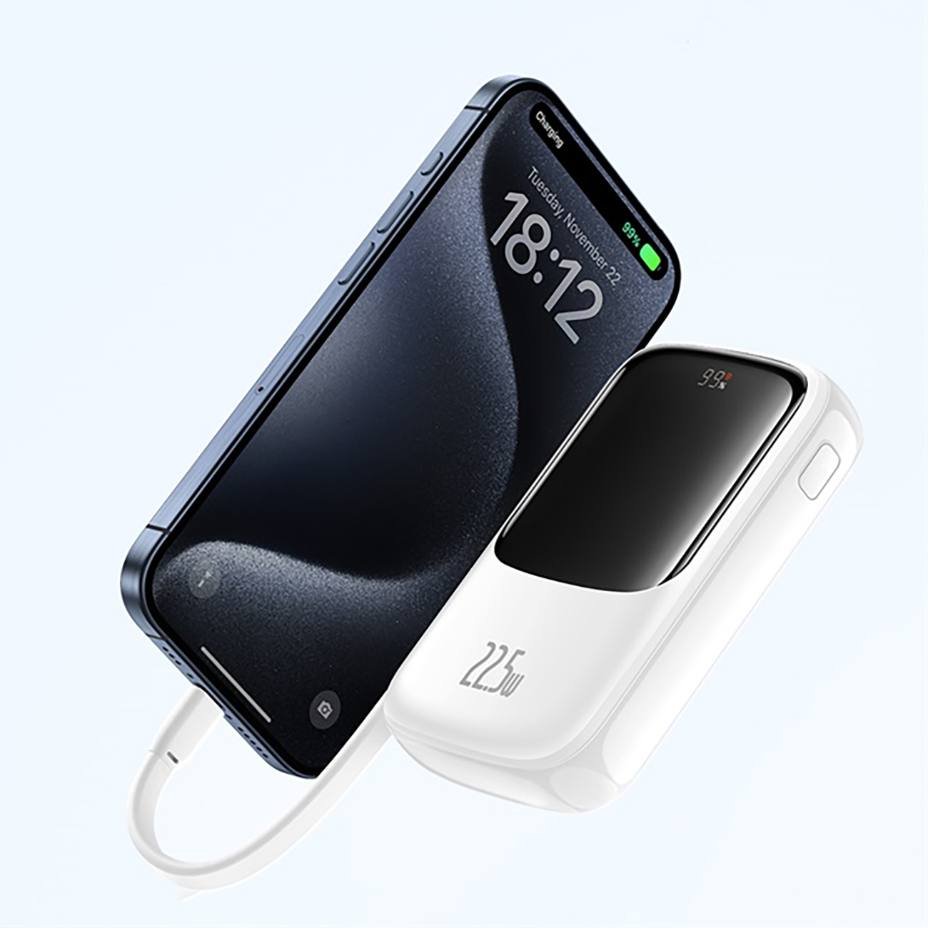10000 Mah "qpow Pro+" 22,5 W Usb-c Maitinimo Bankas - Baltas