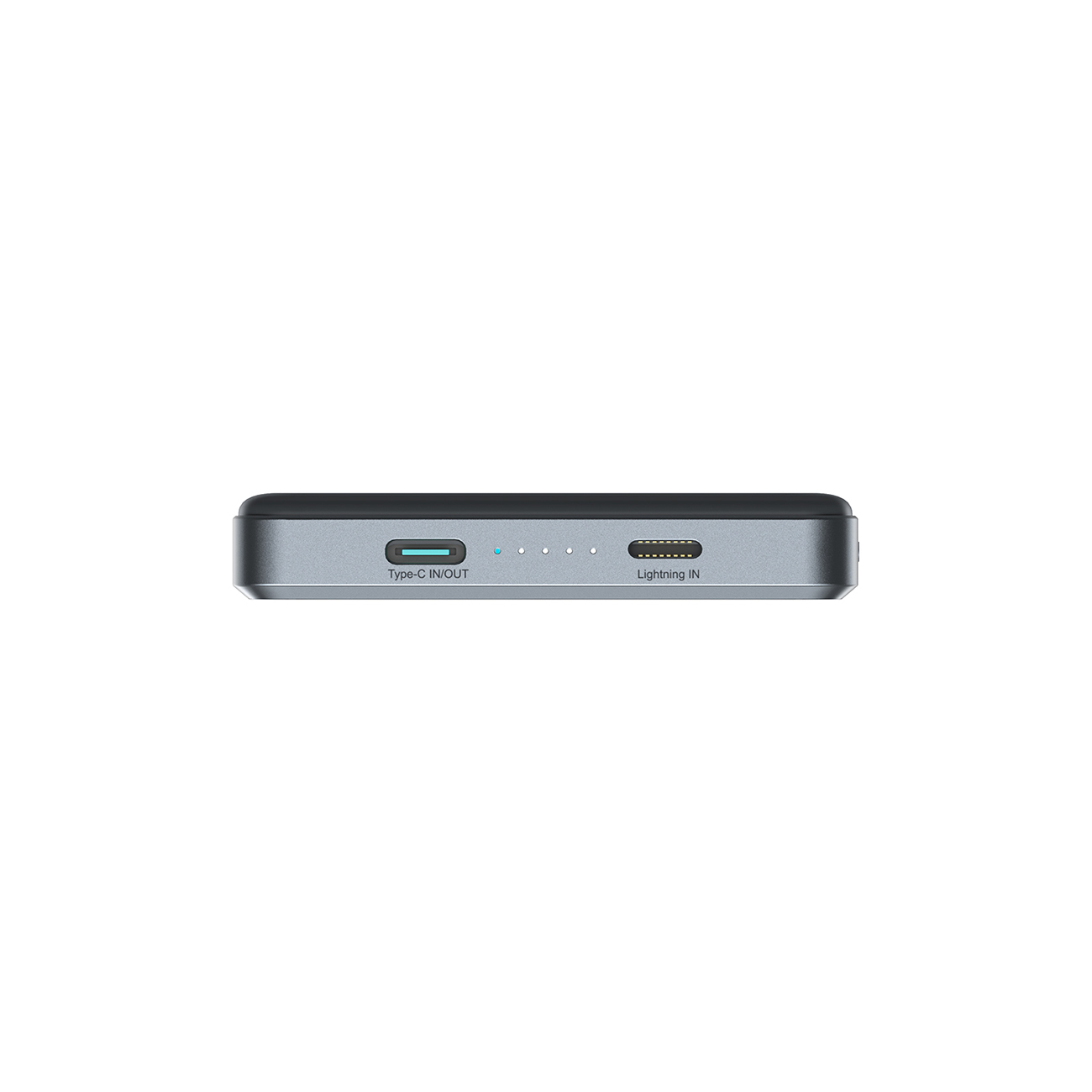 "powerbank Pro" 10000mah Itin Plonas Magnetinis Pd 20w Usb-c Lightning - Pilkas