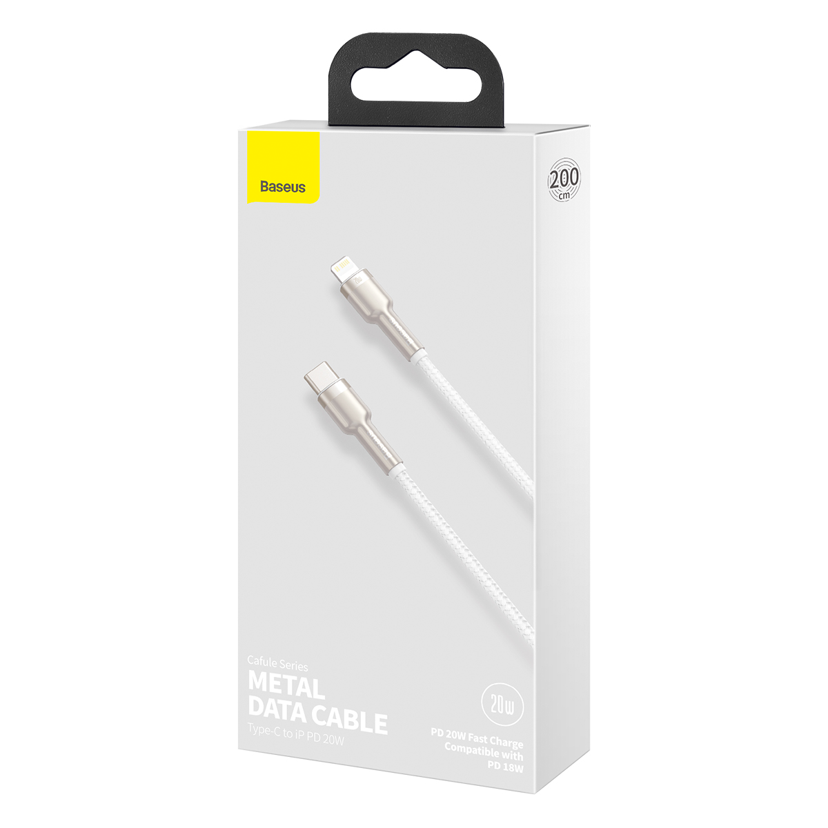 Kabelis Cafule Series Metal Data Usb-c - Iphone Lightning 20w Pd 1 M - Baltas