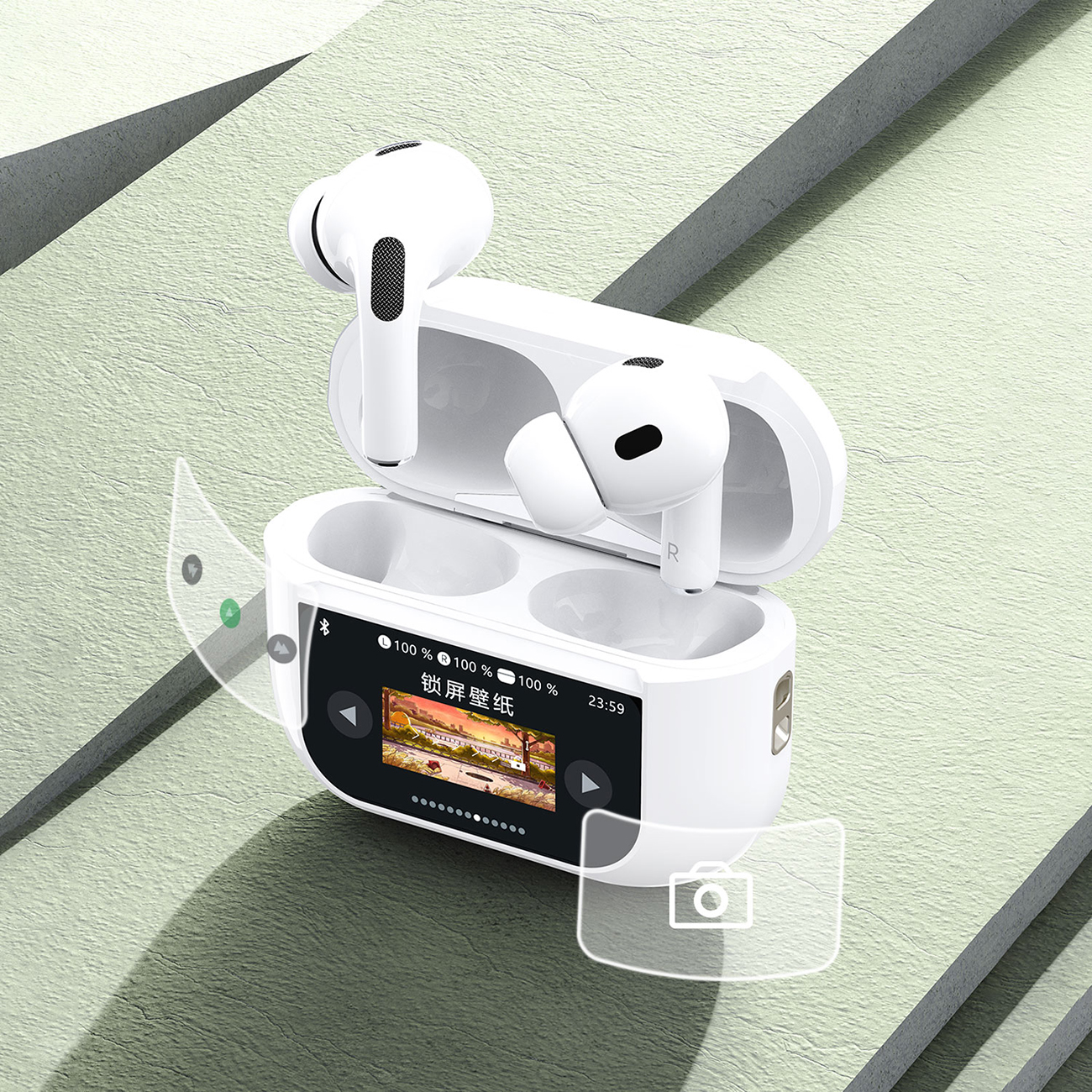 U19 Tws Belaidės "bluetooth 5.3" Ausinės į Ausis Su Led Ekranu - Baltos Spalvos