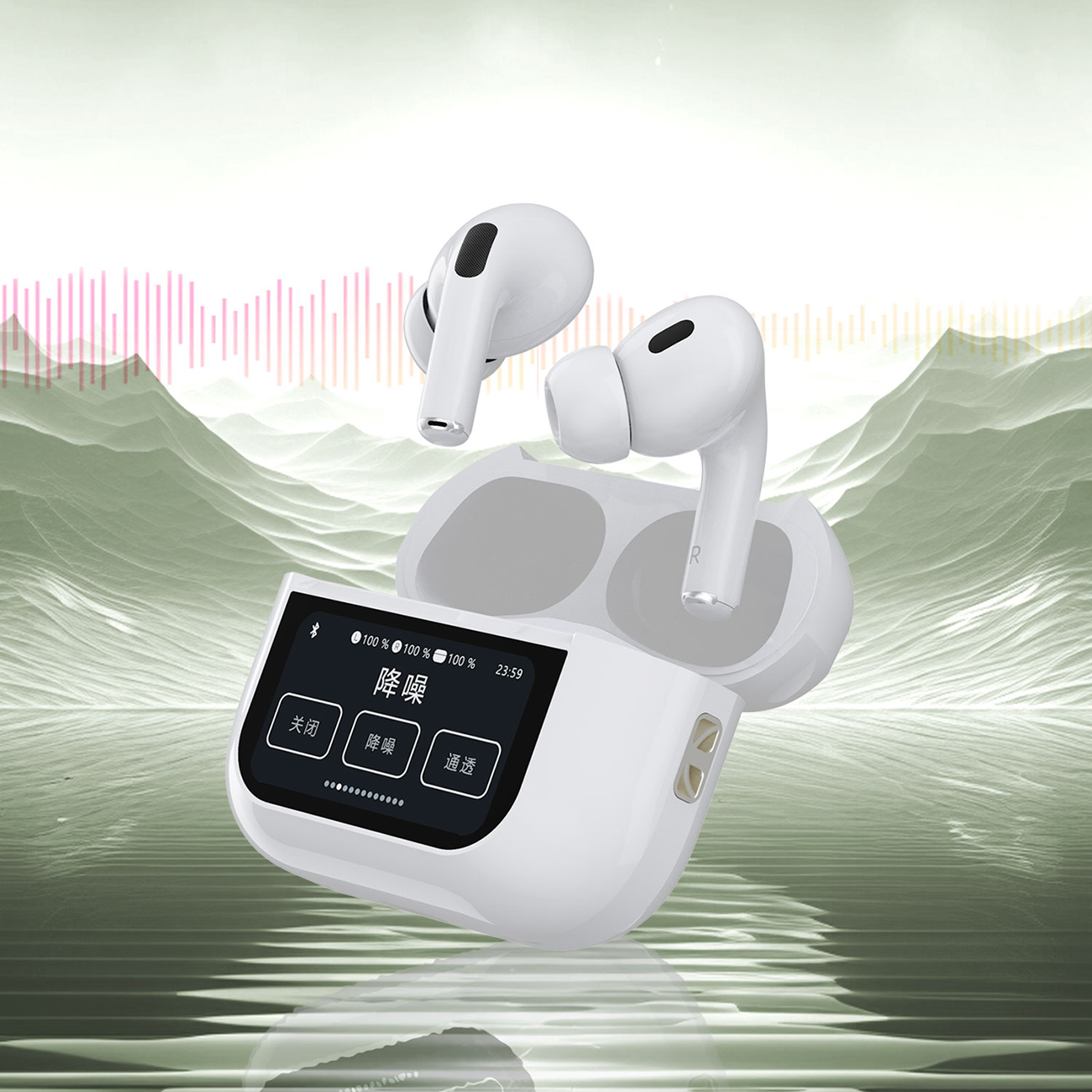 U19 Tws Belaidės "bluetooth 5.3" Ausinės į Ausis Su Led Ekranu - Baltos Spalvos