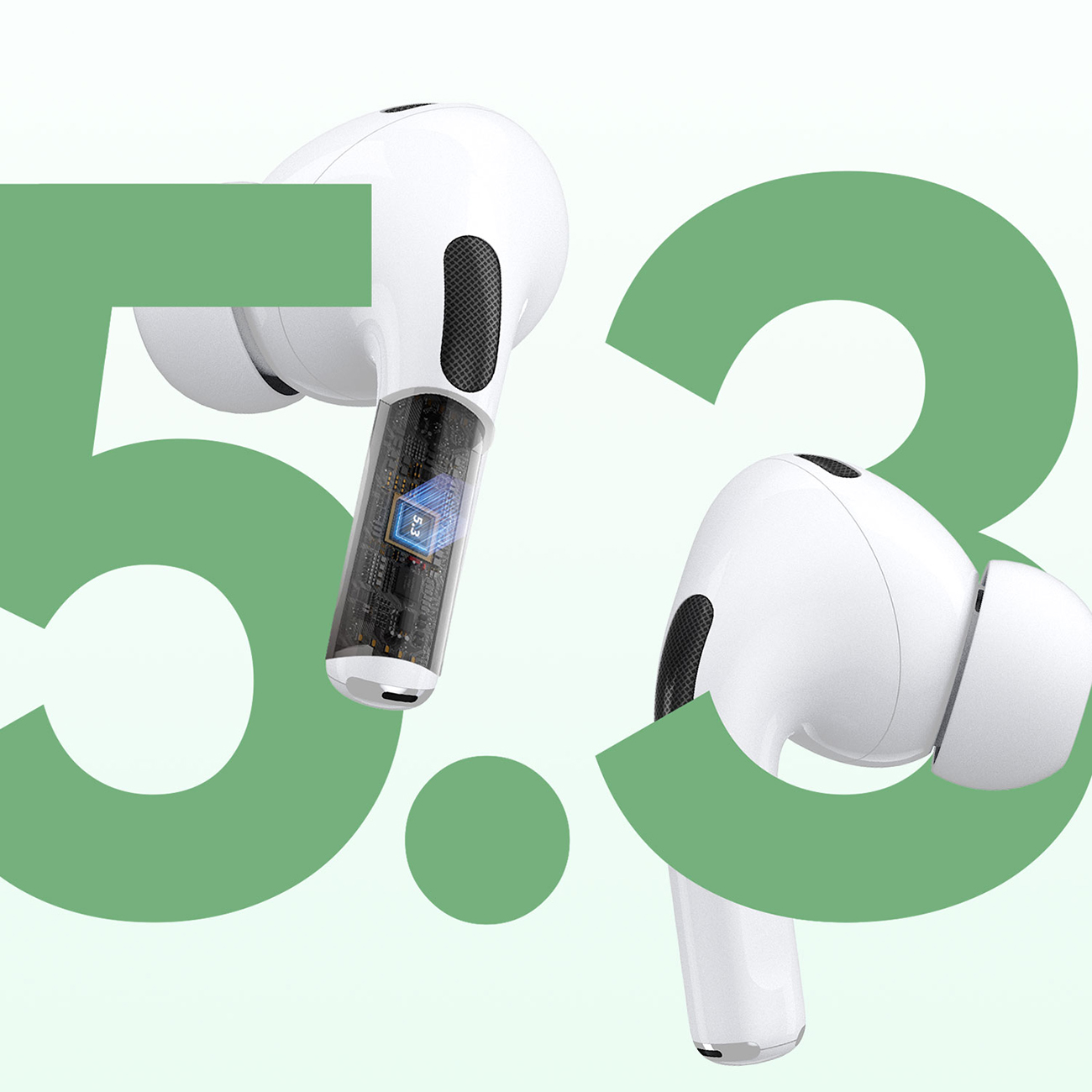 U19 Tws Belaidės "bluetooth 5.3" Ausinės į Ausis Su Led Ekranu - Baltos Spalvos