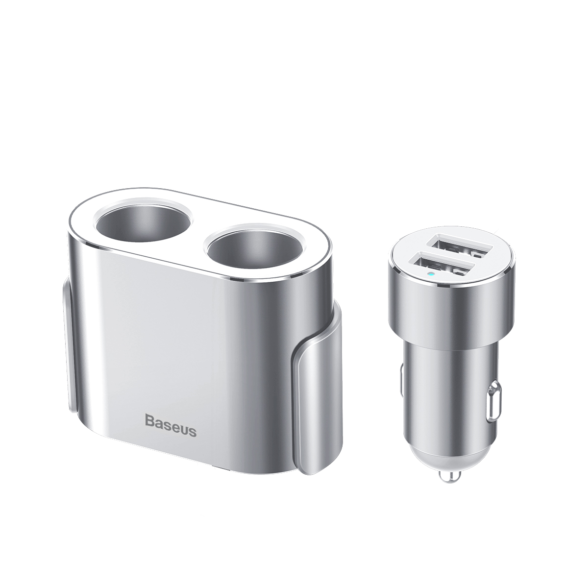 Automobilinis Skirstytuvas 2x Cigarečių žiebtuvėlio Lizdas 80w 2x Usb-a 3.1a - Sidabrinis