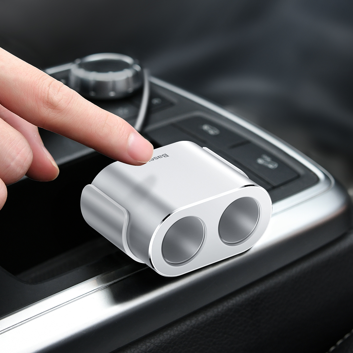 Automobilinis Skirstytuvas 2x Cigarečių žiebtuvėlio Lizdas 80w 2x Usb-a 3.1a - Sidabrinis
