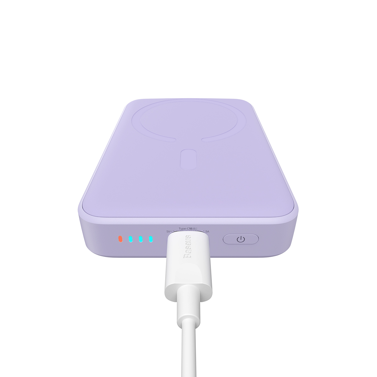 Magnetinis Indukcinis 10000 Mah 20 W Powerbankas + Usb-c Kabelis - Violetinis