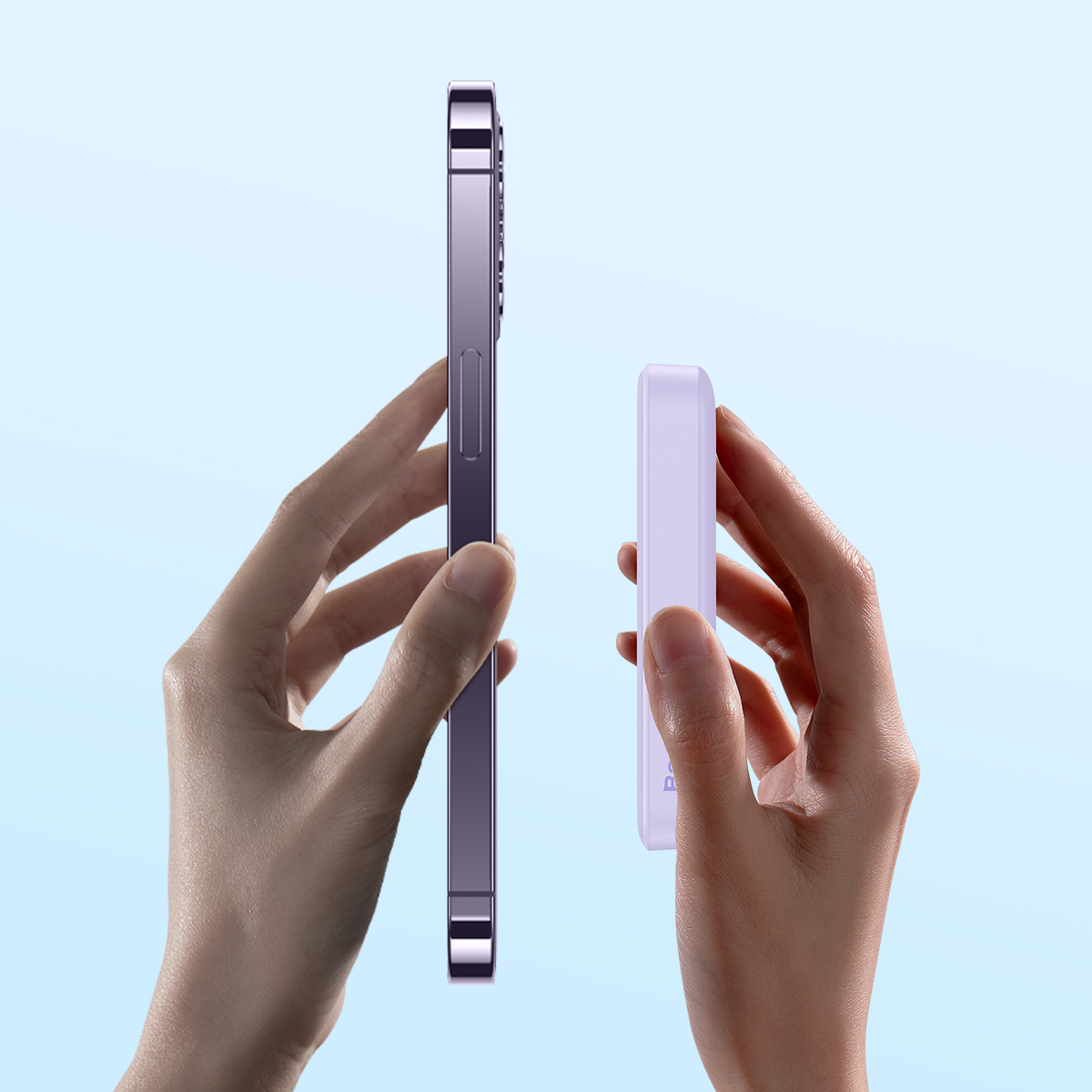 Magnetinis Indukcinis 10000 Mah 20 W Powerbankas + Usb-c Kabelis - Violetinis