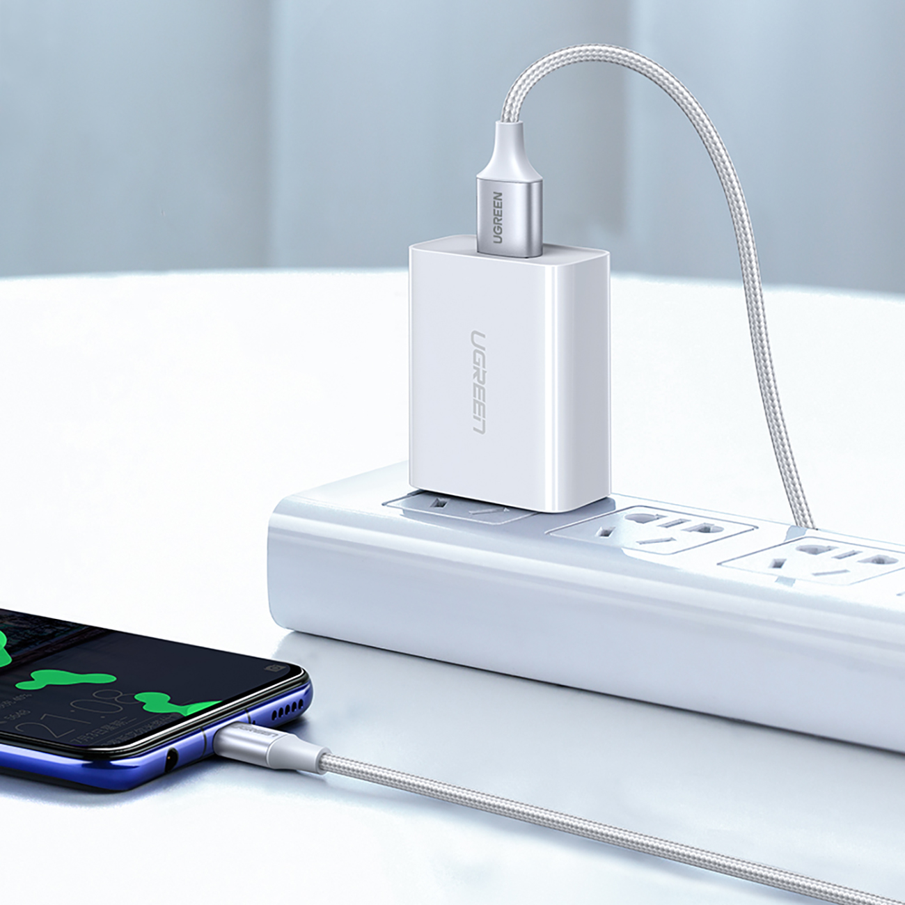 Kabelis Usb-a - Usb-c Qc 3.0 3a 3 M - Baltas