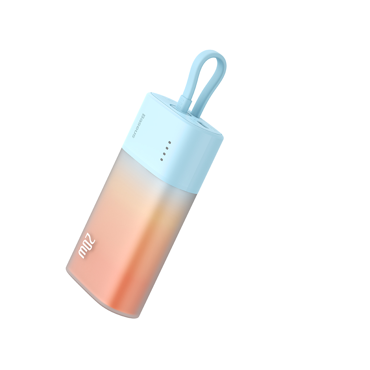 "powerbank Popsicle" 5200 Mah 20w Su "lightning" Laidu 60w/20v/3a/30cm - Mėlyna/oranžinė
