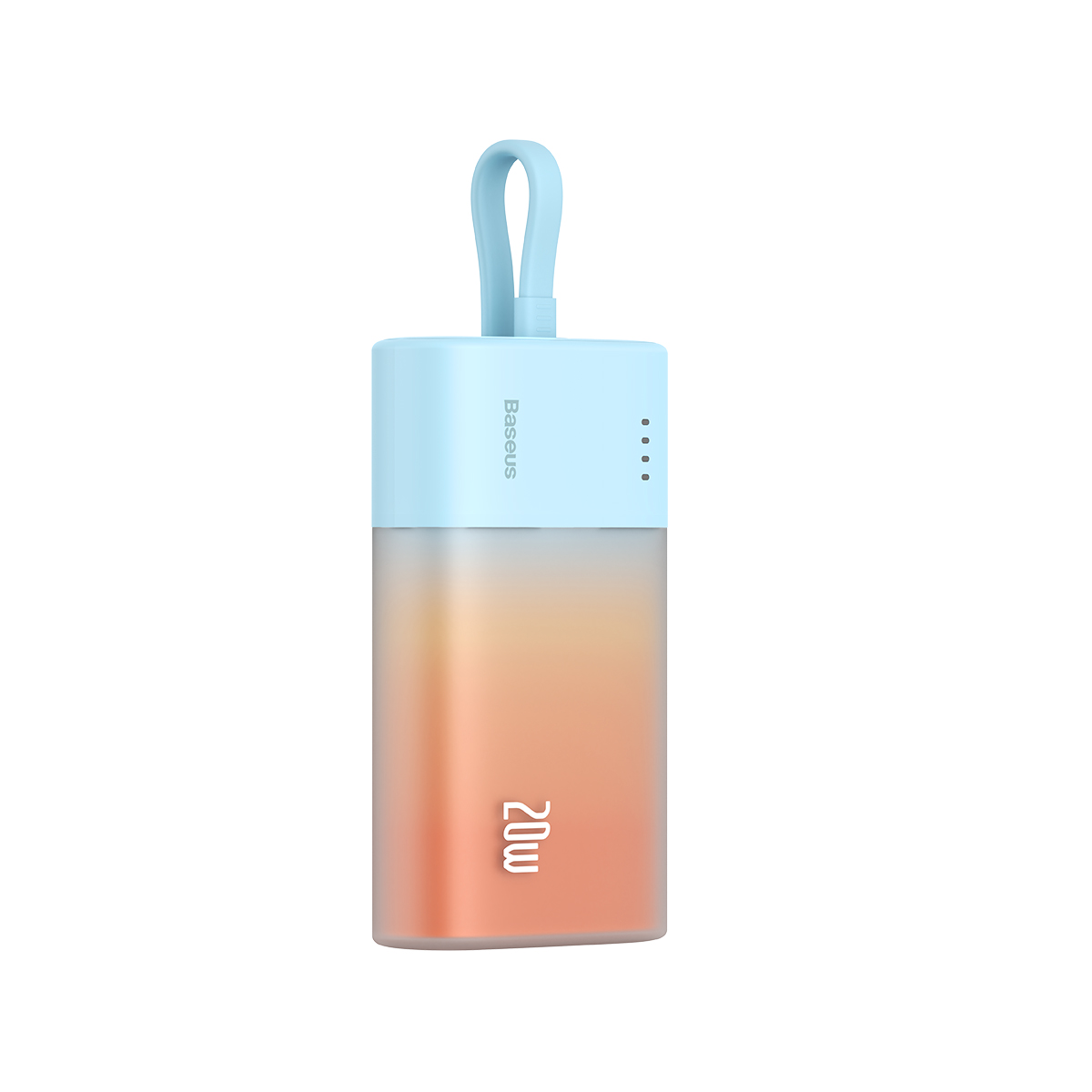 "powerbank Popsicle" 5200 Mah 20w Su "lightning" Laidu 60w/20v/3a/30cm - Mėlyna/oranžinė