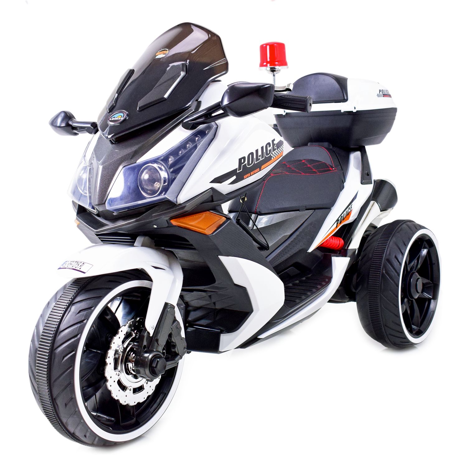 Milžiniškas Policijos Motoroleris, Sirenos Garsai, Megafonas, Gaidys, Minkšta Sėdynė, Dujų Pedalas/ak550