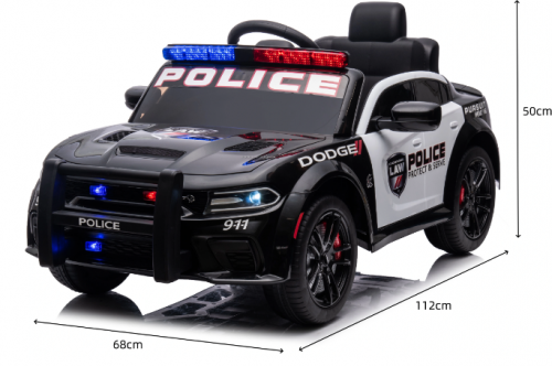 Doge Police Srt Black Akumuliatorinis Automobilis Eva Odinis Nuotolinio Valdymo Pultelis