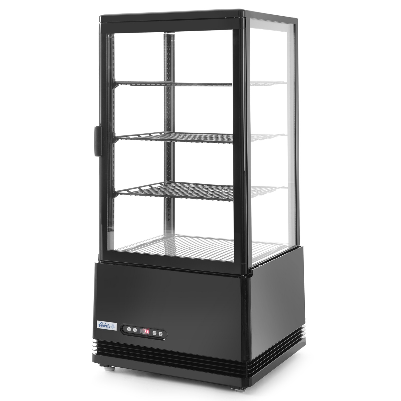 Matinio Stiklo Vitrina 78l, 3 Lentynos, Juoda Arktic Hendi 233658