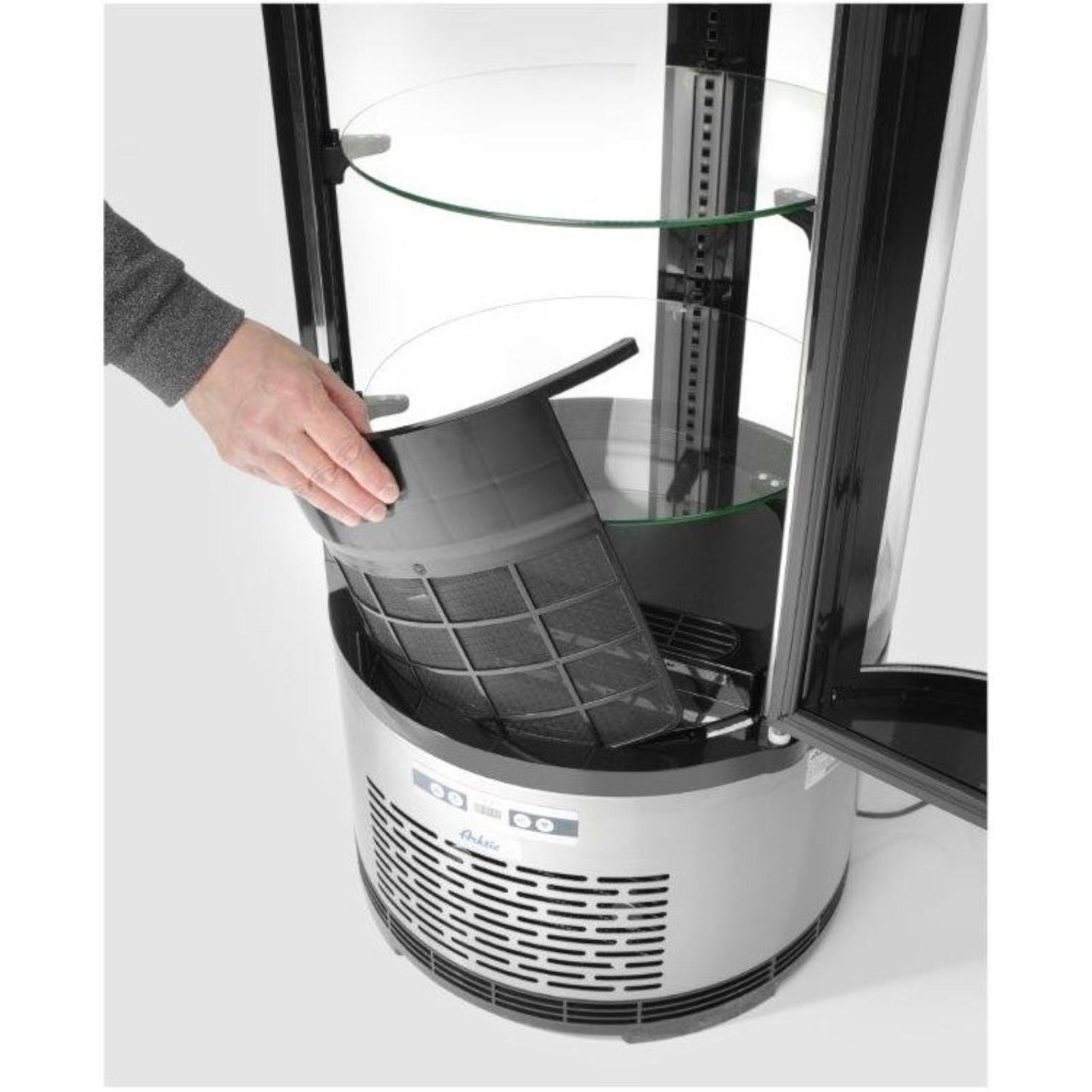 Apvali Konditerijos Vitrina 3 Lentynos Led 100l