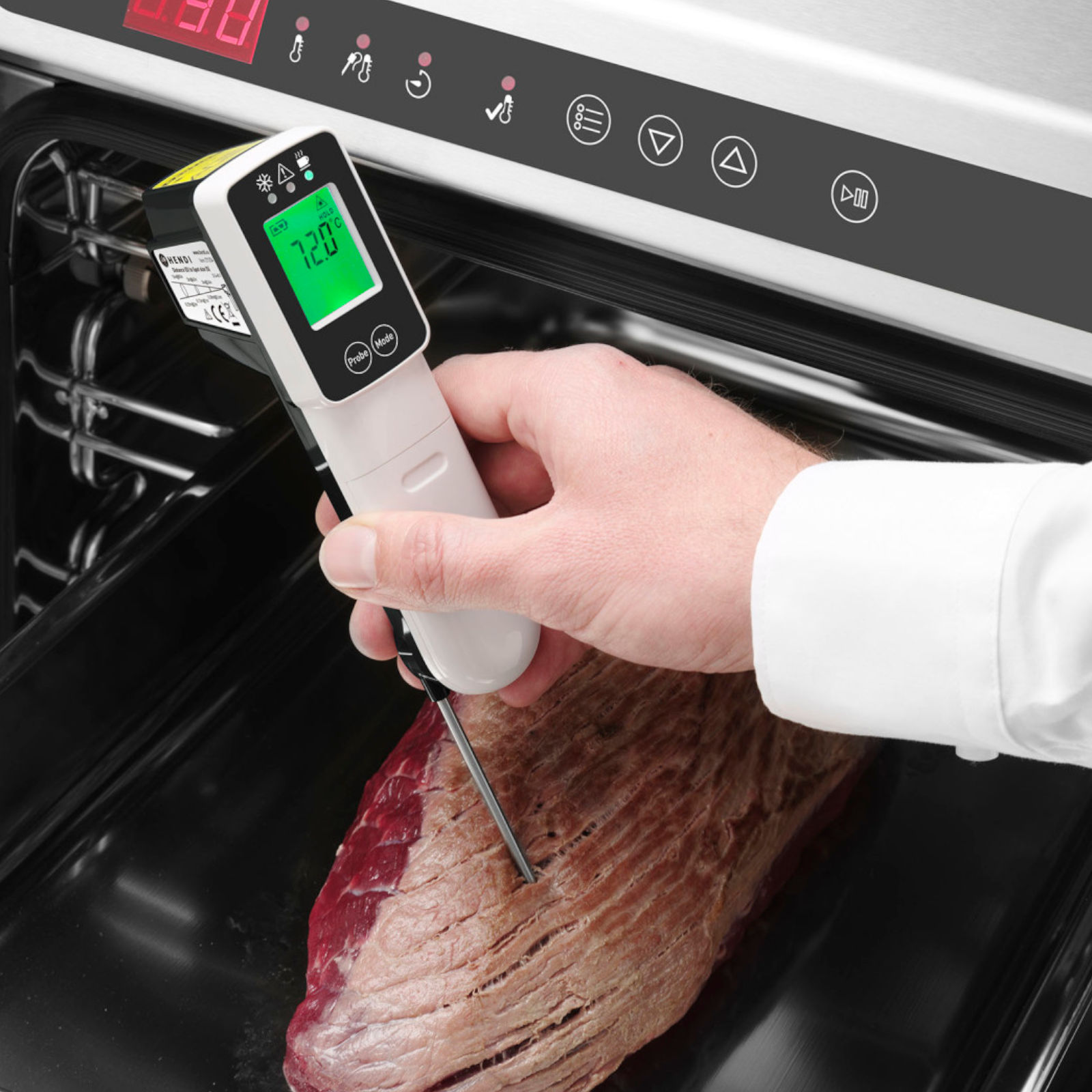 Rvasvt Skaitmeninis Infraraudonųjų Spindulių Gastronominis Termometras Su Zondu Nuo -60c Iki 350c - Hendi 271254