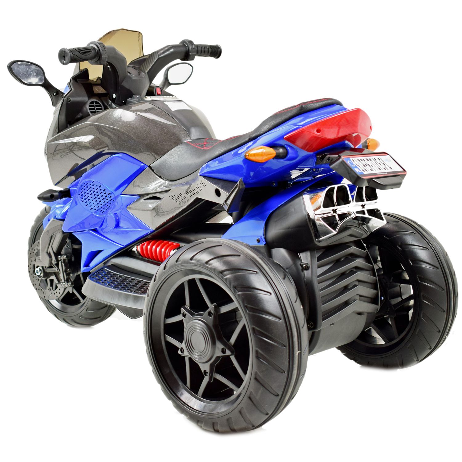 Mega Motociklas 3 Ratai - Minkšti Eva Ratai, Minkšta Dygsniuota Sėdynė/hs-5188